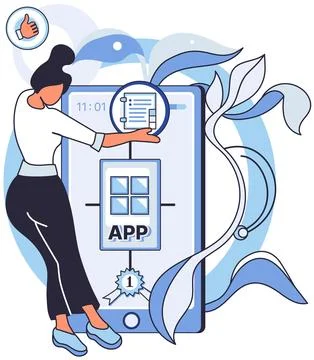 Application testing metaphor. Vector. Application testing, audit that every Stock Illustration