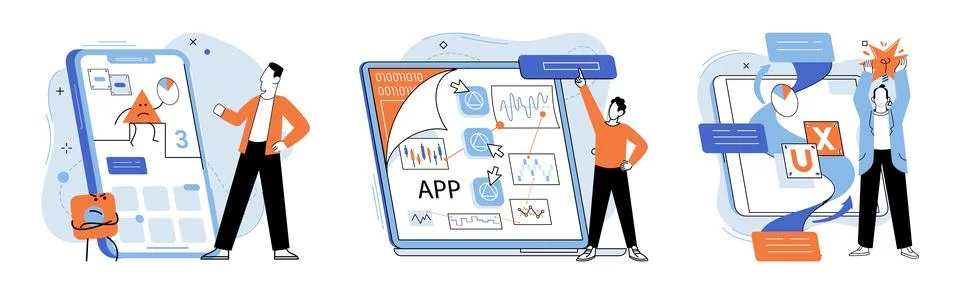 Application testing metaphor. Vector. Software testing, gatekeeper ensuring no Illustrazione stock