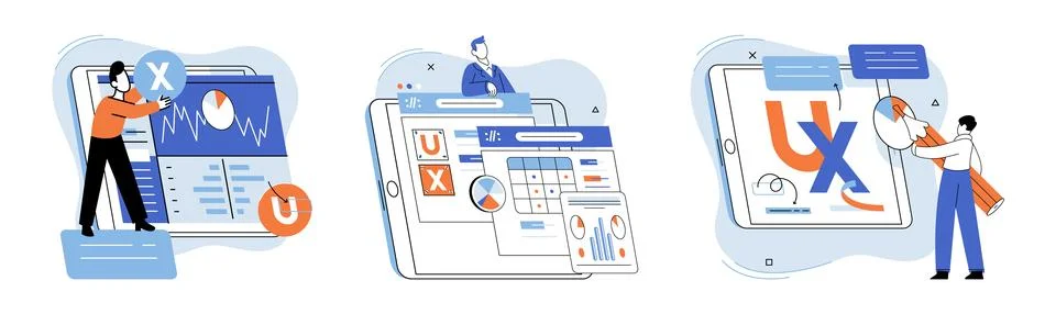 Application testing metaphor. Vector. Software testing, sweep that keeps 스톡 일러스트