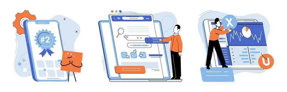 Application testing metaphor. Vector. Software testing, final frontier before 스톡 일러스트