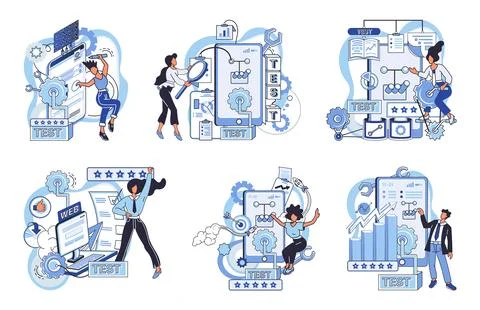 Application testing metaphor. Vector. Software testing, final frontier before 스톡 일러스트