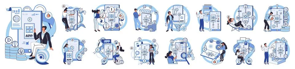 Application testing metaphor. Vector. Software testing, guardiangel of code that Stock Illustration