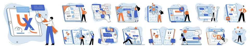 Application testing metaphor. Vector. Software testing, broom that sweeps away Stock Illustration