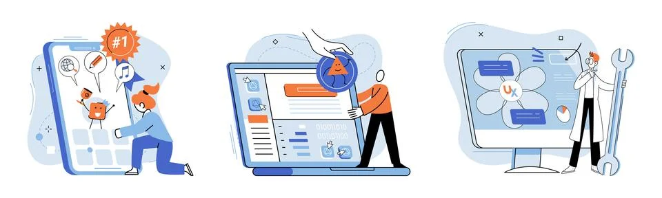 Application testing metaphor. Vector. Software testing, filter that keeps Stock Illustration