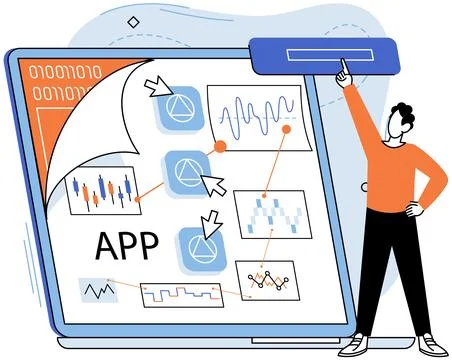 Application testing metaphor. Vector. Software testing, guardiangel of code that Stock Illustration
