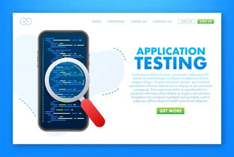 Application Testing. Testing software development. Vector stock illustration. Stock Illustration