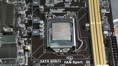 Application of thermal grase on the CPU Stock Footage 59536452