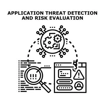 Application threat detection and risk evaluation protecting digital integrity Stockillustratie