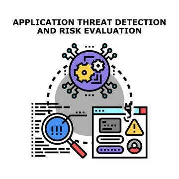 Application threat detection and risk evaluation protecting digital integrity 库存插图