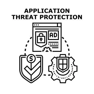Application threat protection concept preventing digital online fraud Stock Illustration
