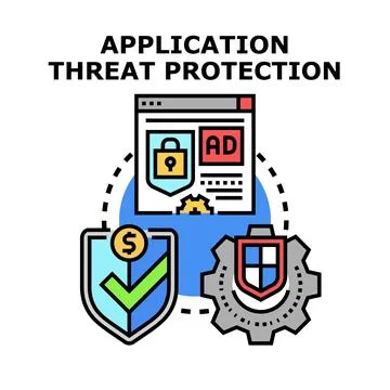 Application threat protection concept preventing digital online fraud Stock Illustration