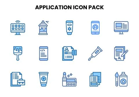 Application Two Colour Scalable Icons Pack Stock Illustration