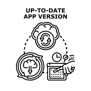 Application update cycle with scheduling and cloud synchronization Stock Illustration