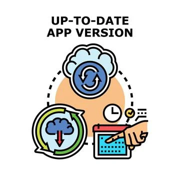 Application update cycle with scheduling and cloud synchronization Stock Illustration
