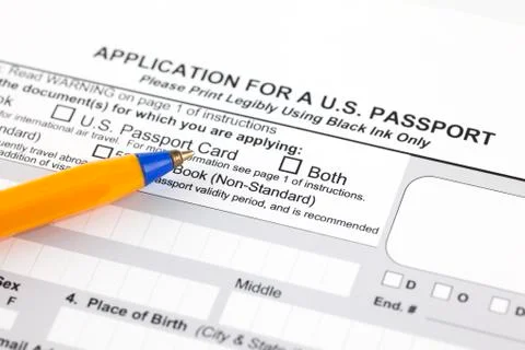 Application for a u.s. passport Stock Photos