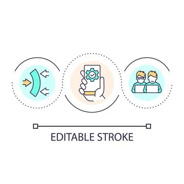 Application usability loop concept icon Stock Illustration