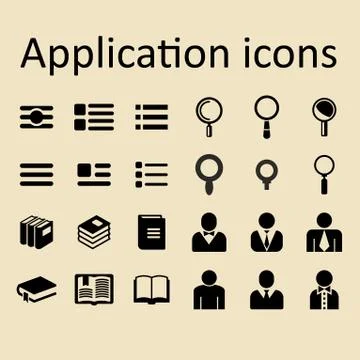 Application vector icons for site or app Stock Illustration