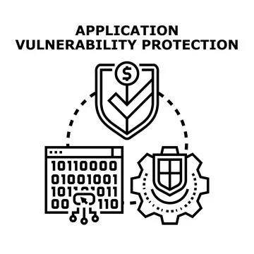 Application vulnerability protection securing software development process Illustrazione stock