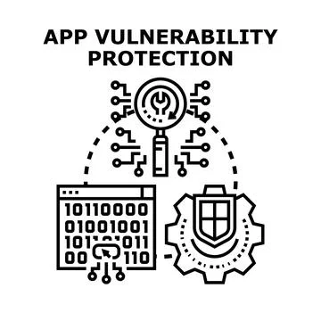 Application vulnerability protection security audit concept 스톡 일러스트