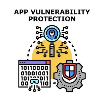 Application vulnerability protection security audit concept Stock Illustration