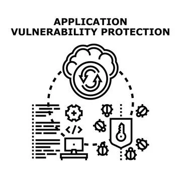 Application vulnerability protection system security development Stock Illustration