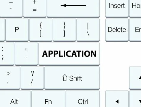 Application white keyboard button Stock Illustration