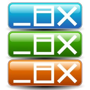 Application window control buttons. (Minimize, maximize, close window symbols 스톡 일러스트