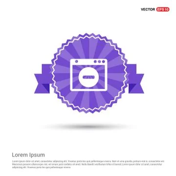 Application window interface icon - Purple Ribbon banner Stock Illustration