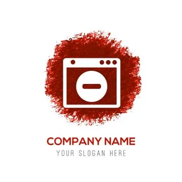 Application window interface icon - Red WaterColor Circle Splash Illustrazione stock