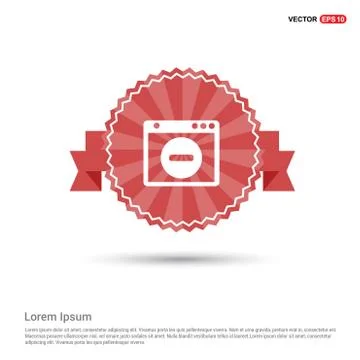 Application window interface icon - Red Ribbon banner Stock Illustration