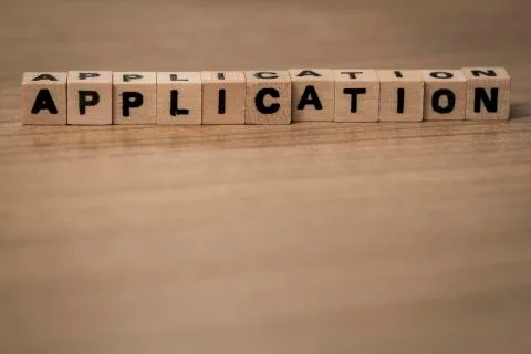 Application in wooden cubes Stock Photos