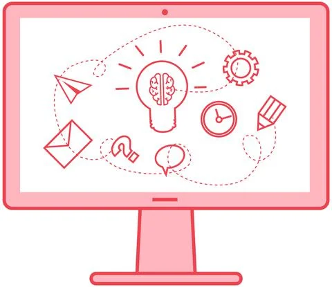 Applications and services for computer signs or emblems. System of program icons 스톡 일러스트