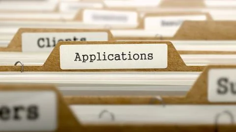 Applications Concept with Word on Folder Stock Illustration