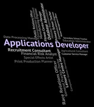 Applications Developer Indicates Apps Developers And Word Stock Illustration