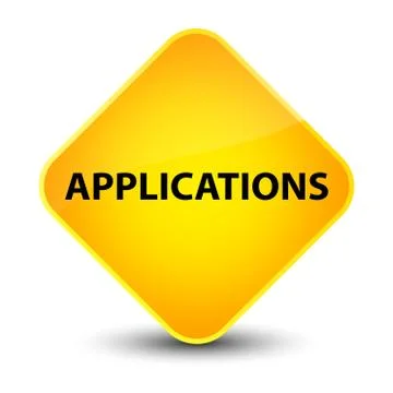 Applications elegant yellow diamond button Stock Illustration