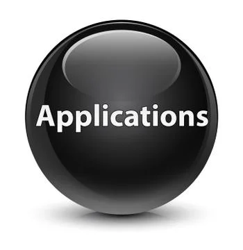 Applications glassy black round button Stock Illustration