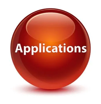 Applications glassy brown round button Stockillustratie