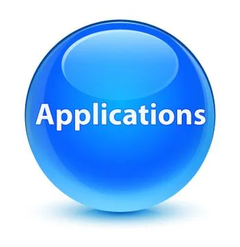 Applications glassy cyan blue round button Stock Illustration