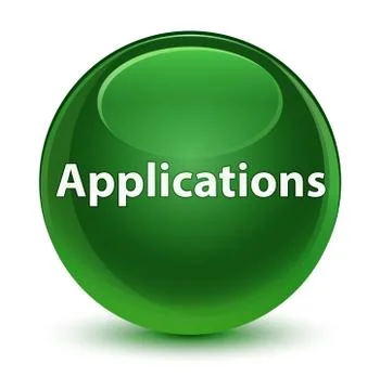 Applications glassy soft green round button Stock Illustration