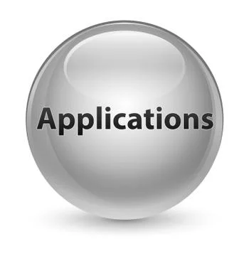 Applications glassy white round button Stock Illustration