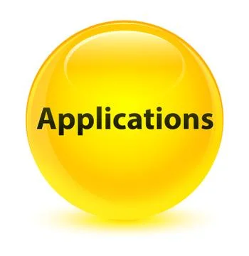 Applications glassy yellow round button Illustrazione stock