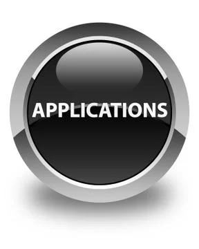 Applications glossy black round button Stock Illustration