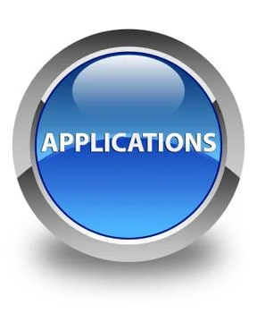 Applications glossy blue round button Stockillustratie