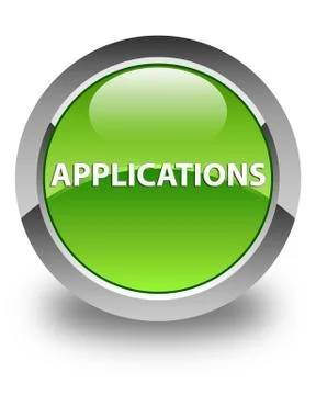 Applications glossy green round button Illustrazione stock