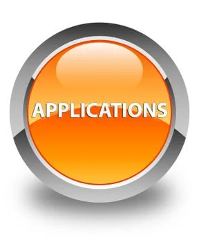 Applications glossy orange round button Stock Illustration