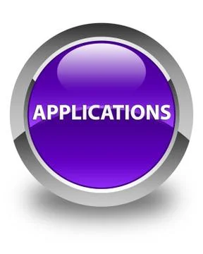 Applications glossy purple round button 库存插图