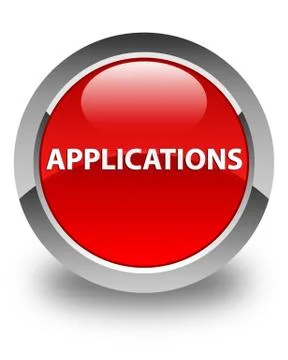 Applications glossy red round button 库存插图