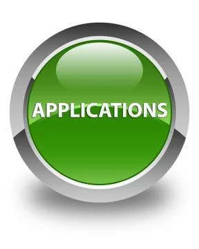Applications glossy soft green round button Stock Illustration