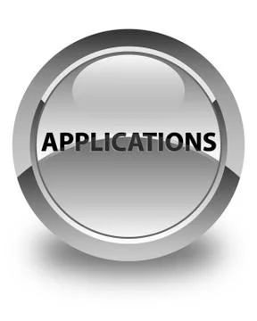 Applications glossy white round button イラスト素材