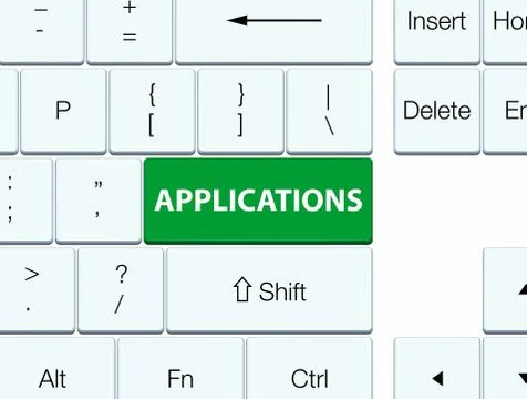 Applications green keyboard button 库存插图